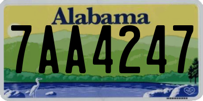 AL license plate 7AA4247