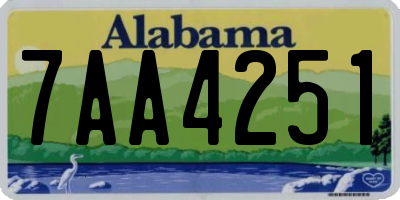 AL license plate 7AA4251