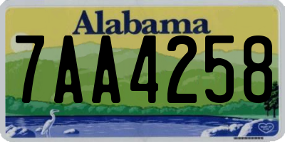 AL license plate 7AA4258