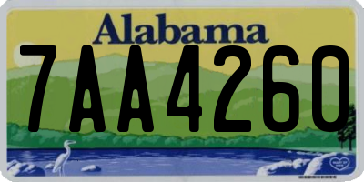 AL license plate 7AA4260