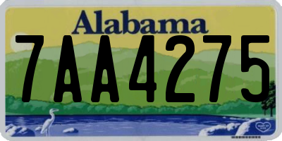 AL license plate 7AA4275