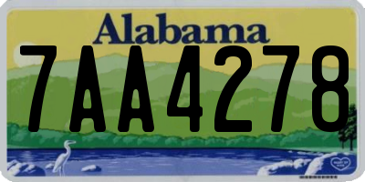 AL license plate 7AA4278