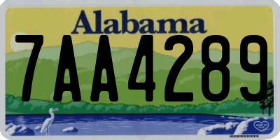 AL license plate 7AA4289