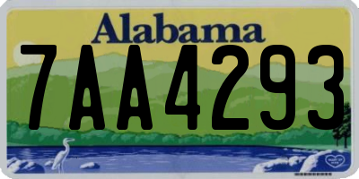 AL license plate 7AA4293