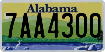 AL license plate 7AA4300