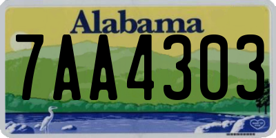 AL license plate 7AA4303