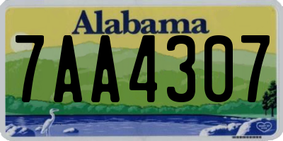 AL license plate 7AA4307