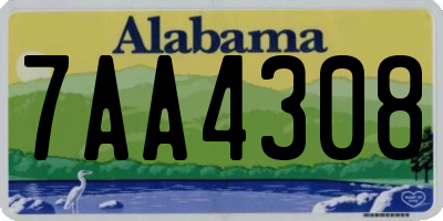 AL license plate 7AA4308
