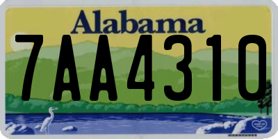AL license plate 7AA4310