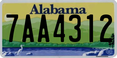 AL license plate 7AA4312