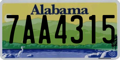 AL license plate 7AA4315