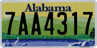 AL license plate 7AA4317
