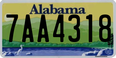 AL license plate 7AA4318