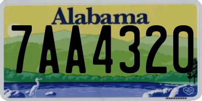 AL license plate 7AA4320