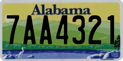 AL license plate 7AA4321