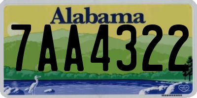 AL license plate 7AA4322