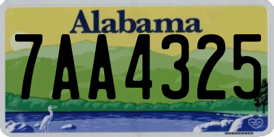 AL license plate 7AA4325