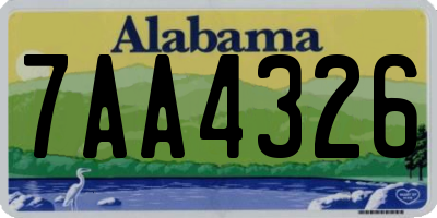 AL license plate 7AA4326