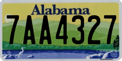 AL license plate 7AA4327