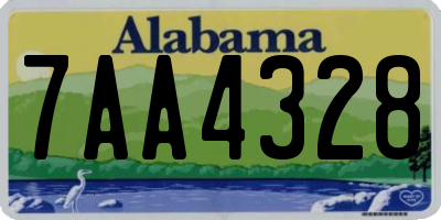 AL license plate 7AA4328