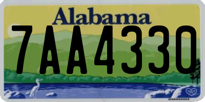 AL license plate 7AA4330
