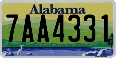 AL license plate 7AA4331