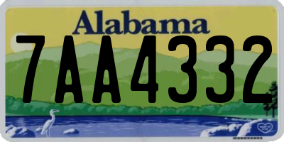 AL license plate 7AA4332