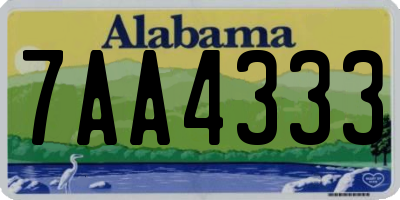 AL license plate 7AA4333
