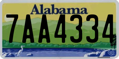 AL license plate 7AA4334