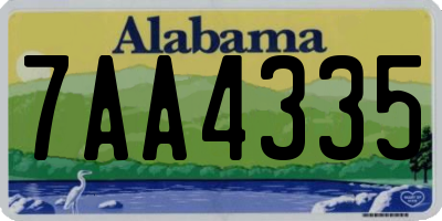 AL license plate 7AA4335