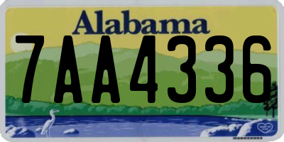AL license plate 7AA4336