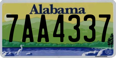 AL license plate 7AA4337