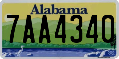AL license plate 7AA4340