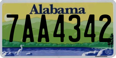 AL license plate 7AA4342