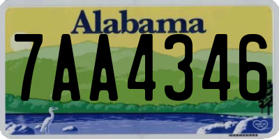 AL license plate 7AA4346