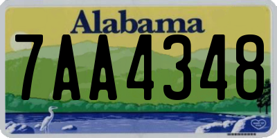 AL license plate 7AA4348
