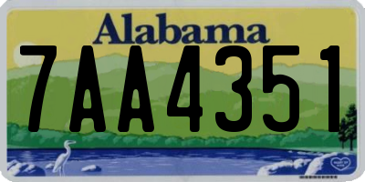 AL license plate 7AA4351