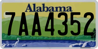 AL license plate 7AA4352