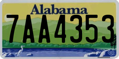 AL license plate 7AA4353