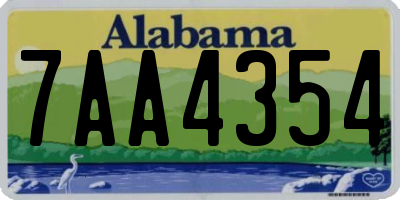 AL license plate 7AA4354