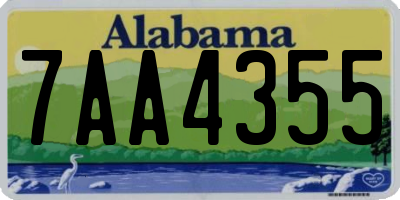 AL license plate 7AA4355