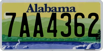 AL license plate 7AA4362