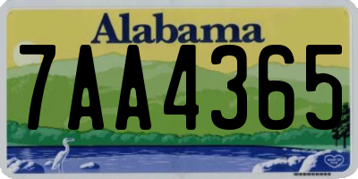 AL license plate 7AA4365