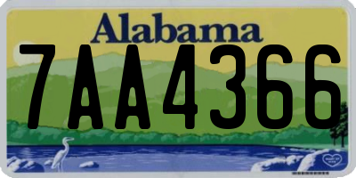 AL license plate 7AA4366