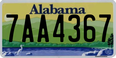 AL license plate 7AA4367