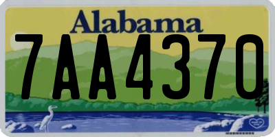 AL license plate 7AA4370