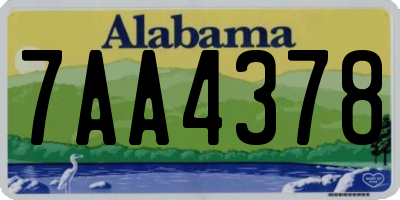 AL license plate 7AA4378