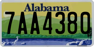 AL license plate 7AA4380