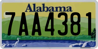 AL license plate 7AA4381
