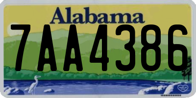 AL license plate 7AA4386